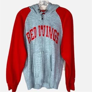 Detroit Red Wings Official NHL Zip up Hoodie - RED + GRAY